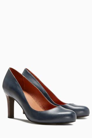 Leather Round Toe Court Shoes